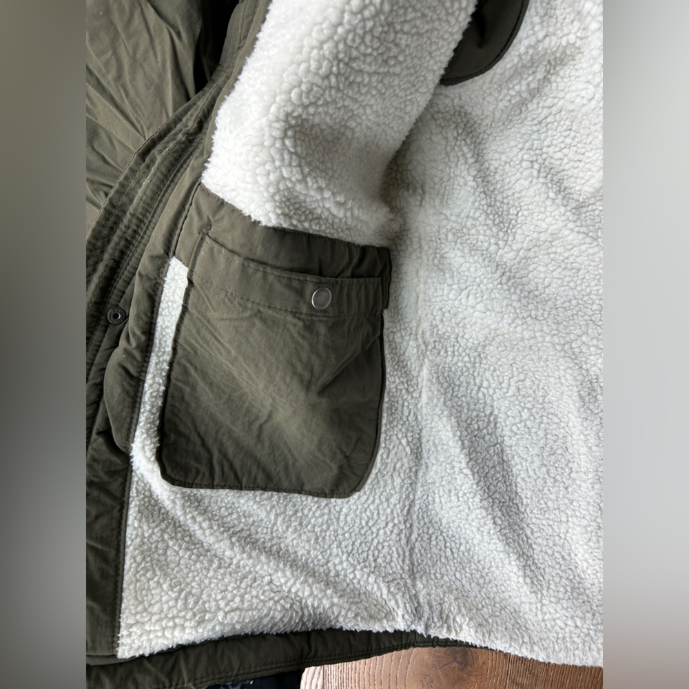 Men's Olive Hooded Jacket - Picture 4 of 5